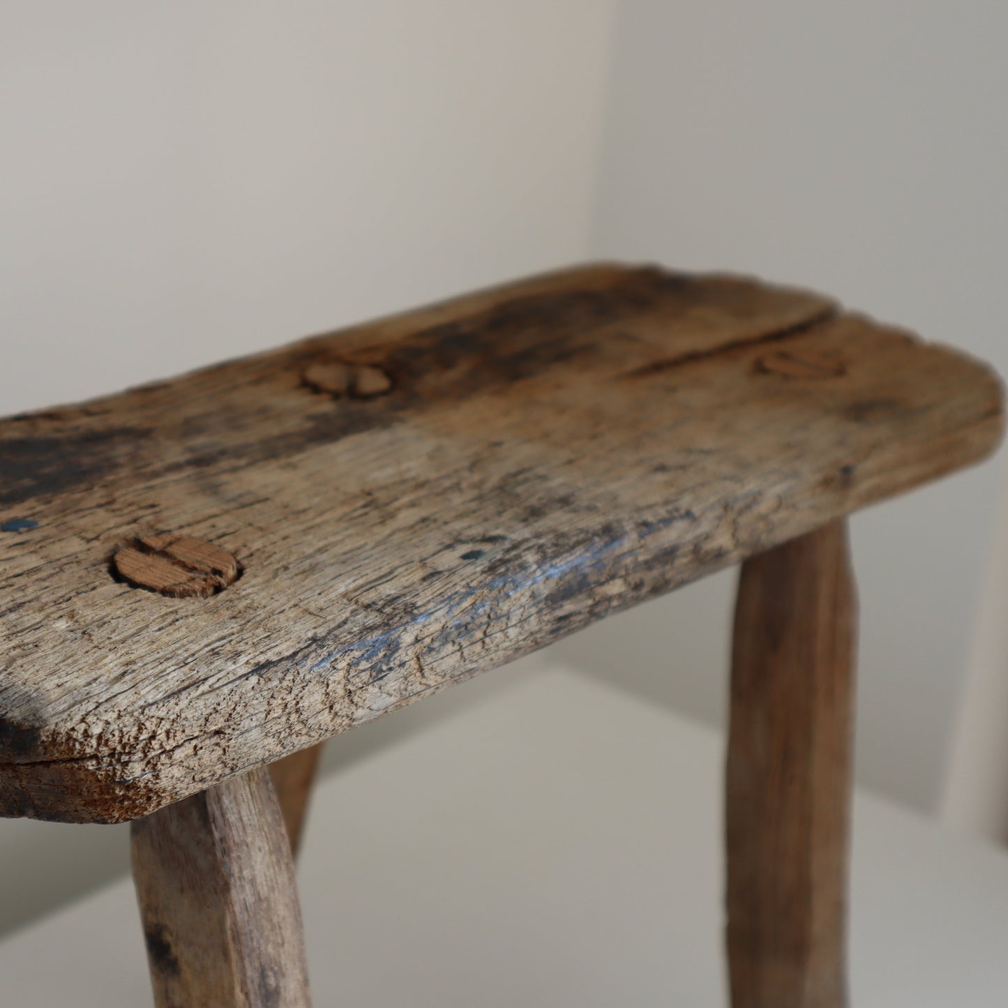 Rustic wooden stool small