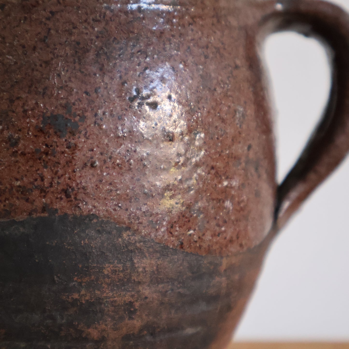 Textured half glazed jug