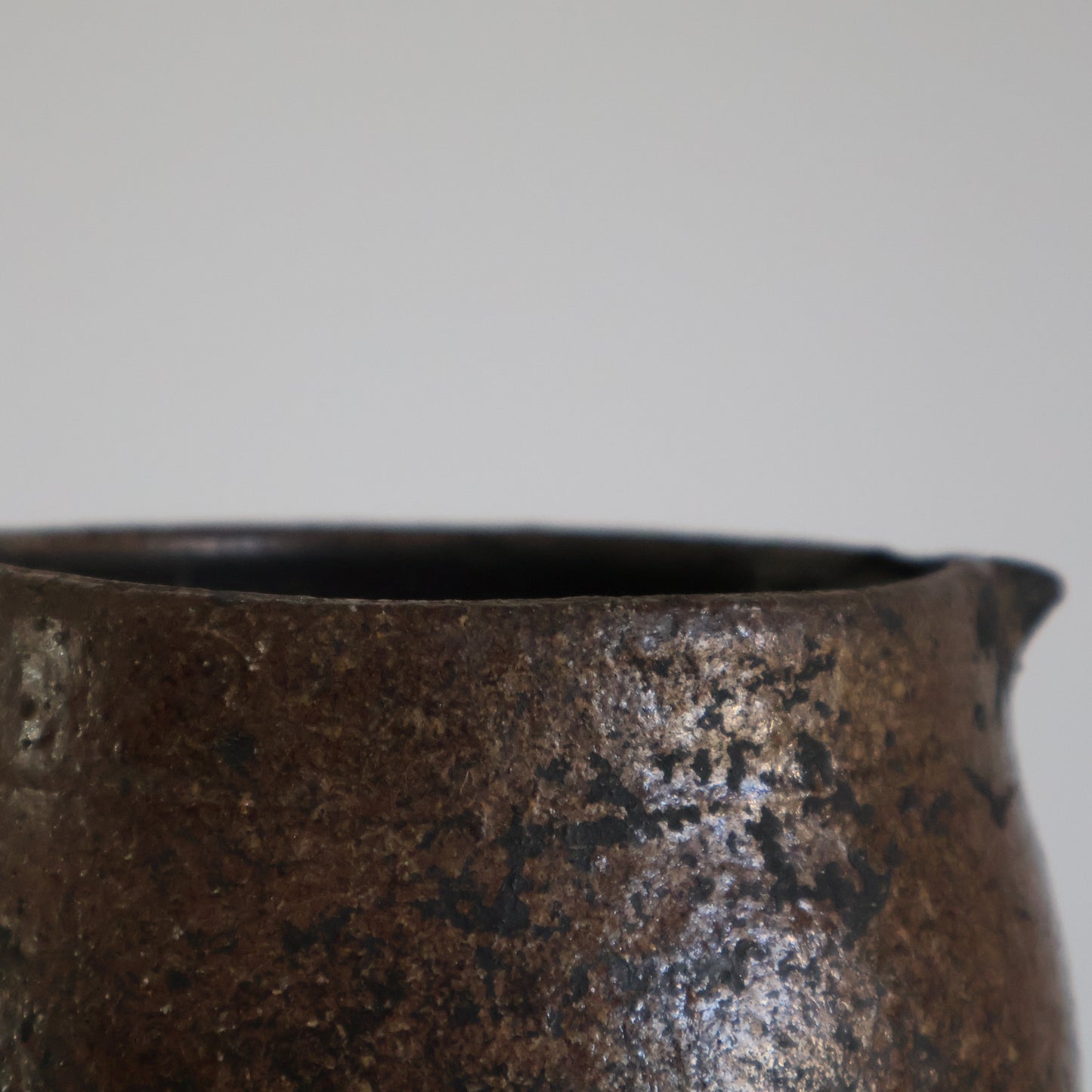 Textured half glazed jug