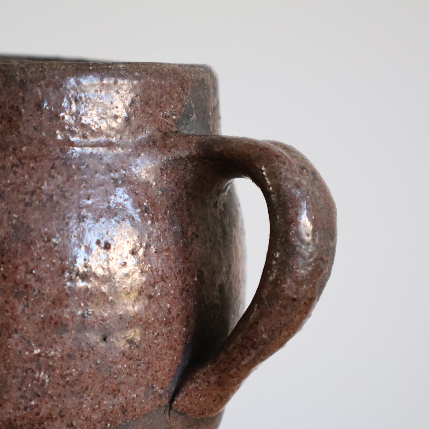 Textured half glazed jug