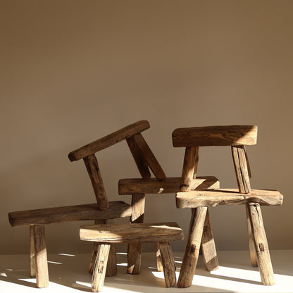 Small elm stool - Felix