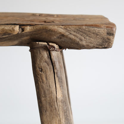 Small elm stool - Ruby