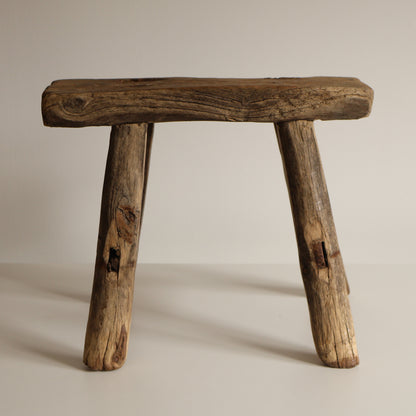 Small elm stool - Ruby