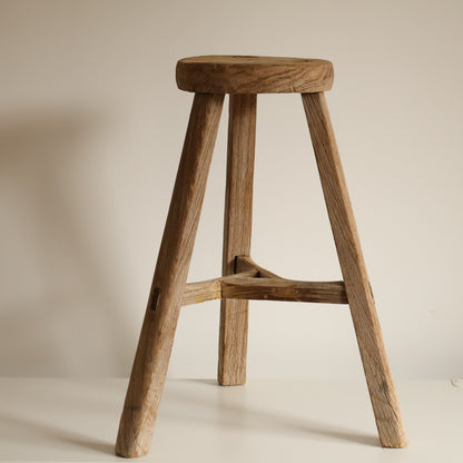 Tall round elm stool - Tyra