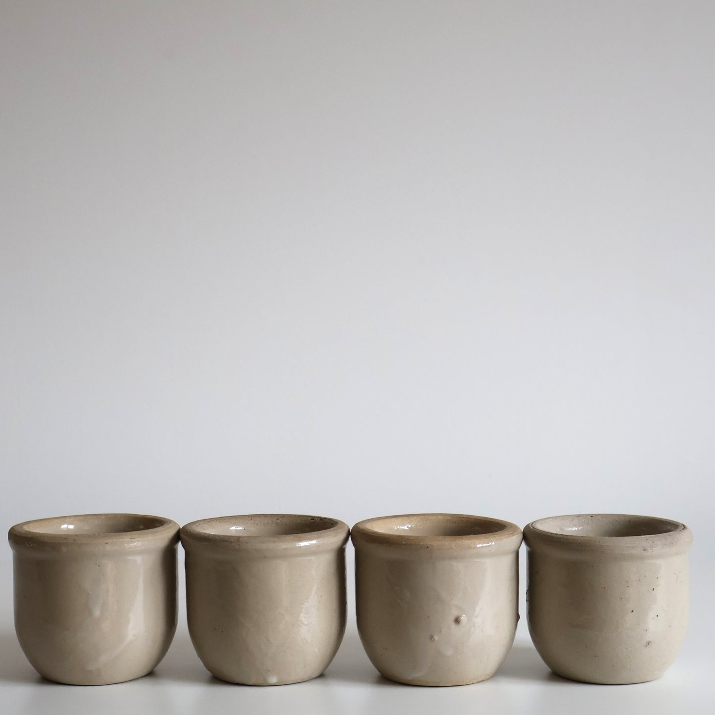 French Stoneware yoghurt pots
