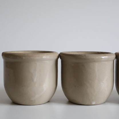 French Stoneware yoghurt pots