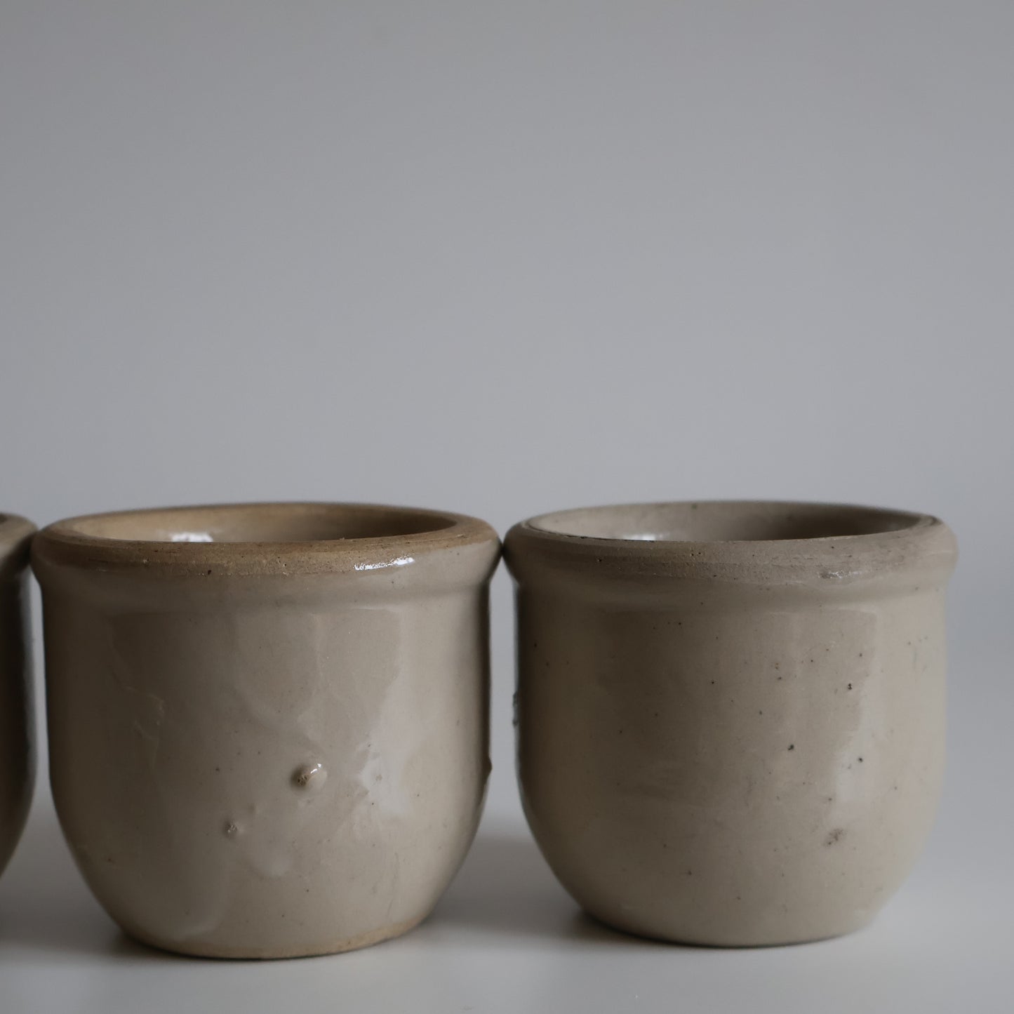 French Stoneware yoghurt pots