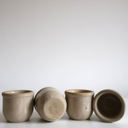 French Stoneware yoghurt pots