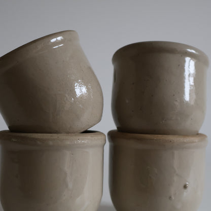 French Stoneware yoghurt pots