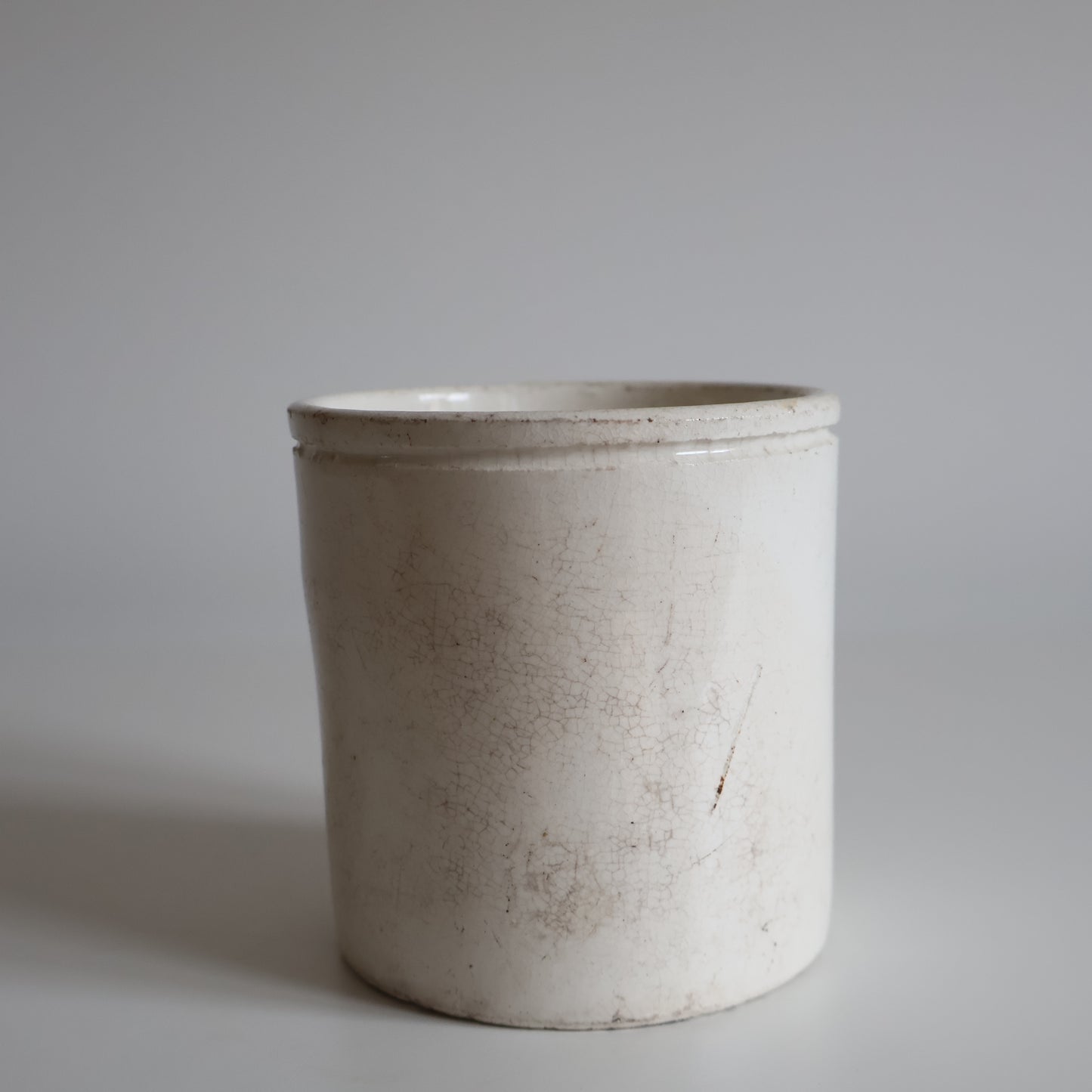 White stoneware jars