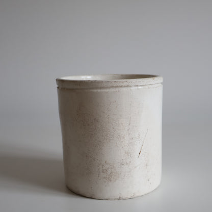 White stoneware jars