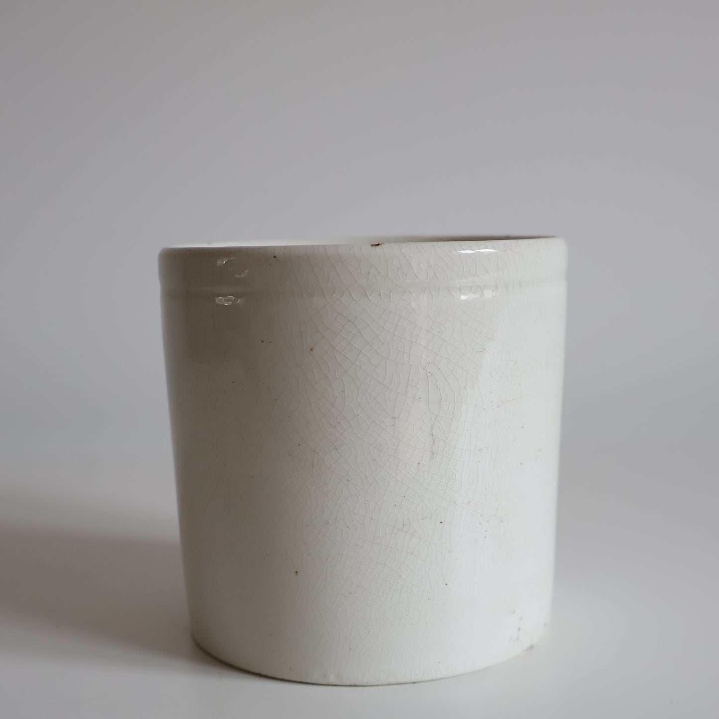 White stoneware jars