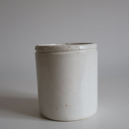 White stoneware jars