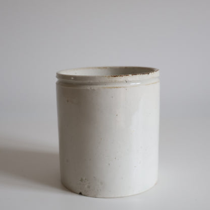 White stoneware jars