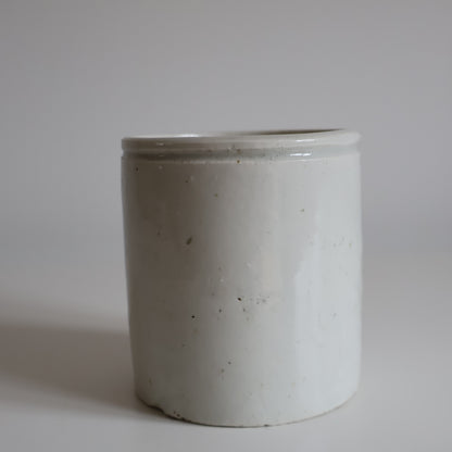 White stoneware jars
