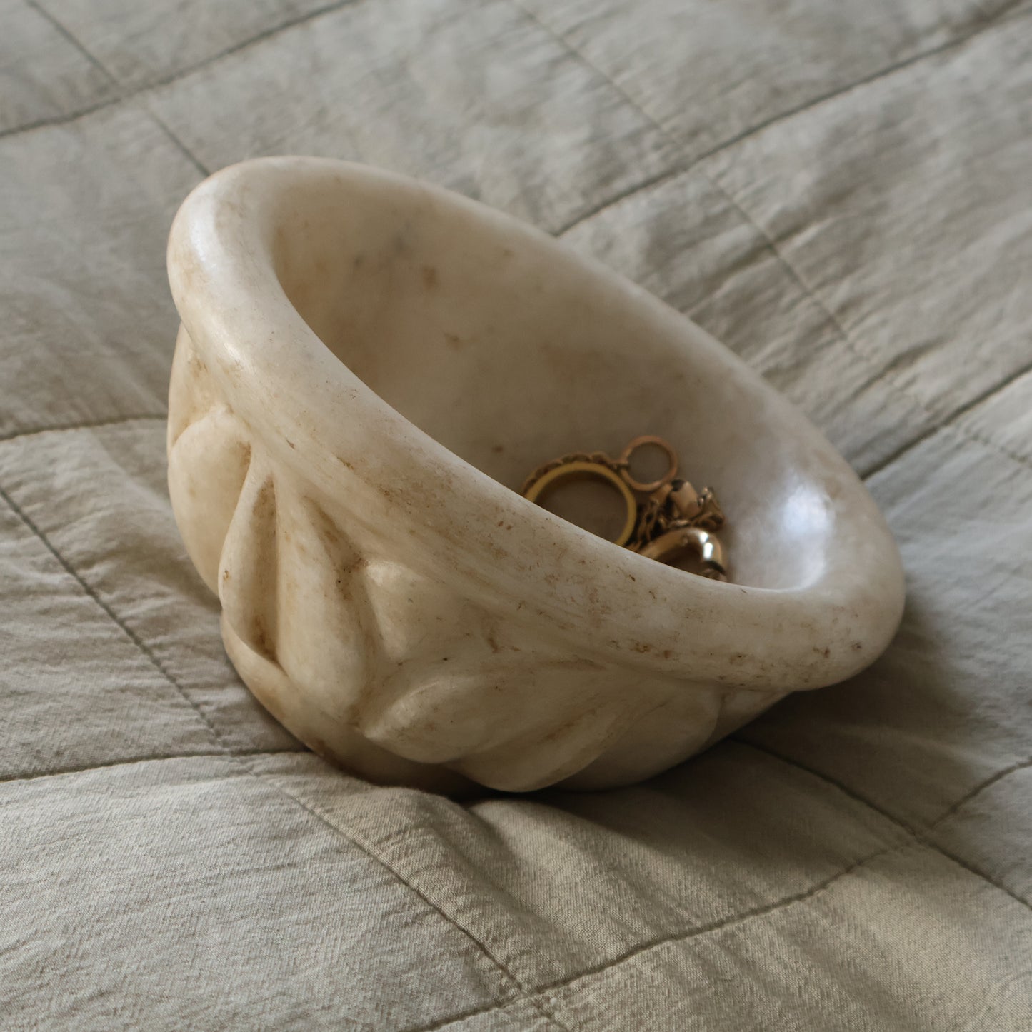 Carved marble bowl