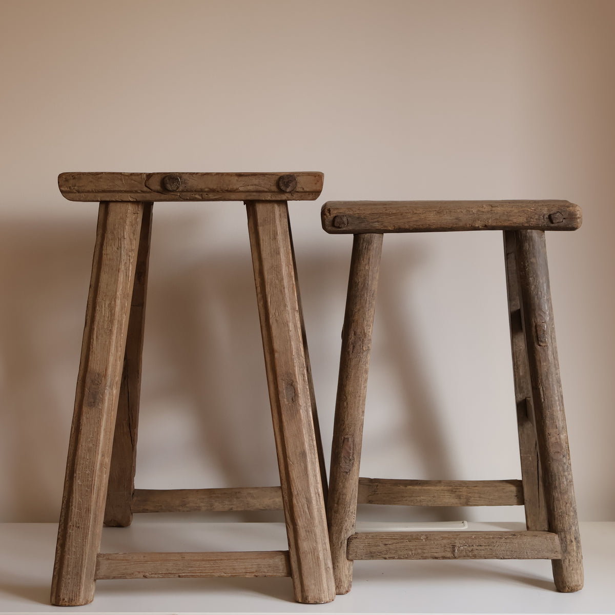 Tall elm stool - Sybil