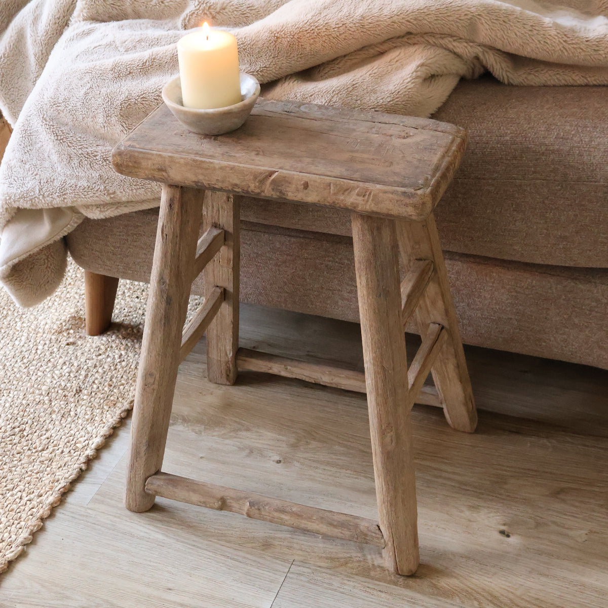 Tall elm stool - Oswald