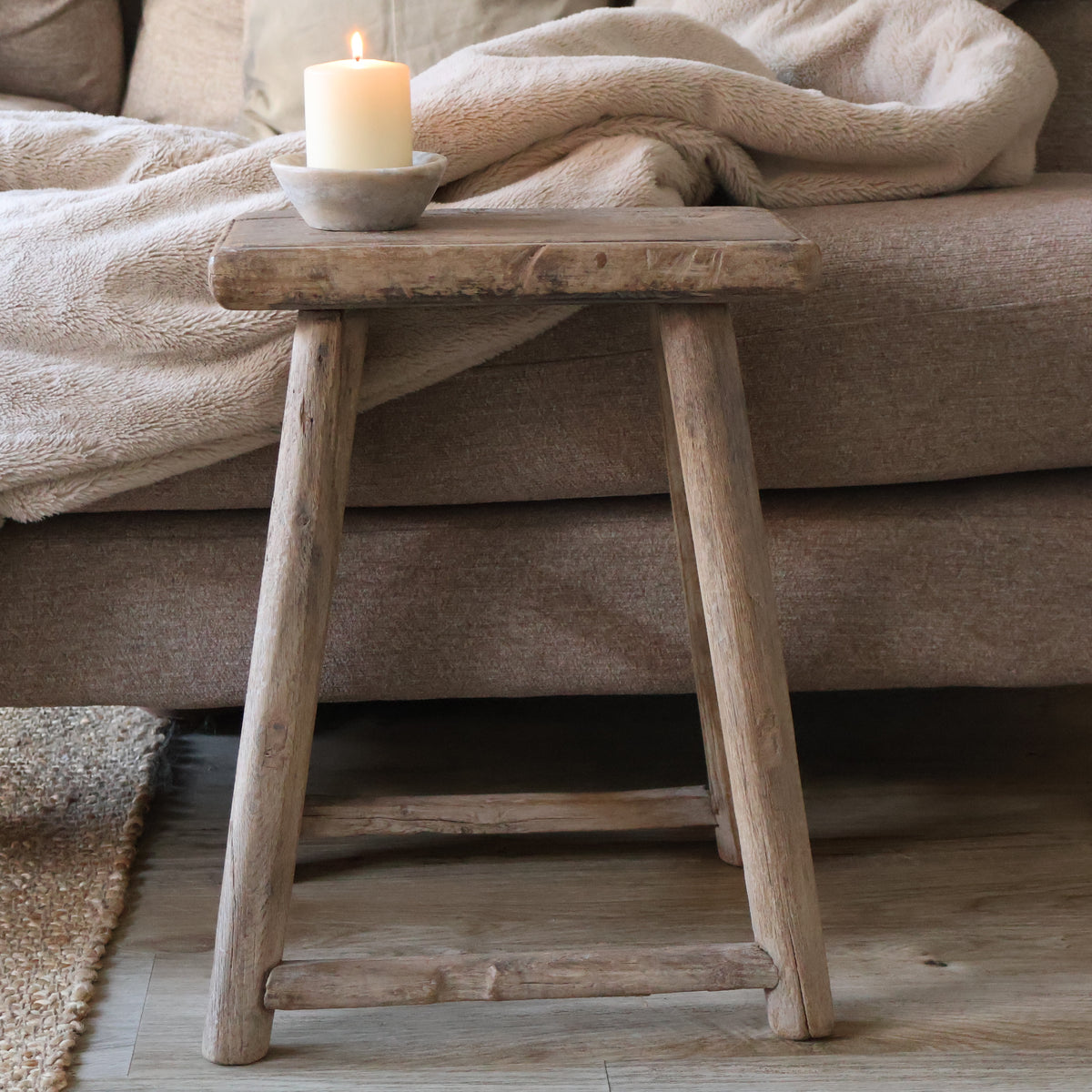 Tall elm stool - Oswald