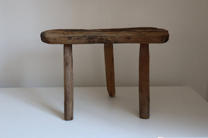 Rustic wooden stool small