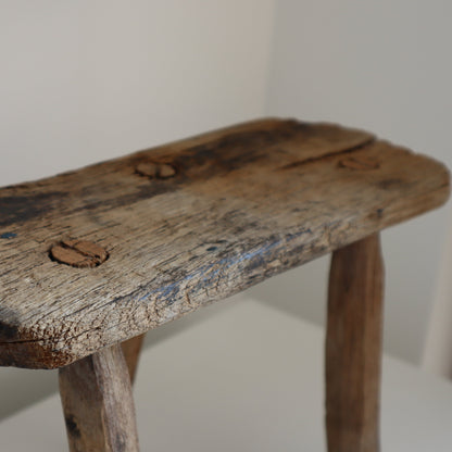 Rustic wooden stool small
