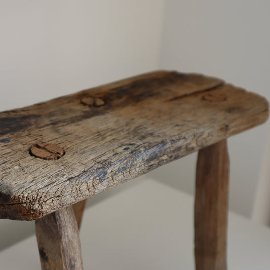 Rustic wooden stool small