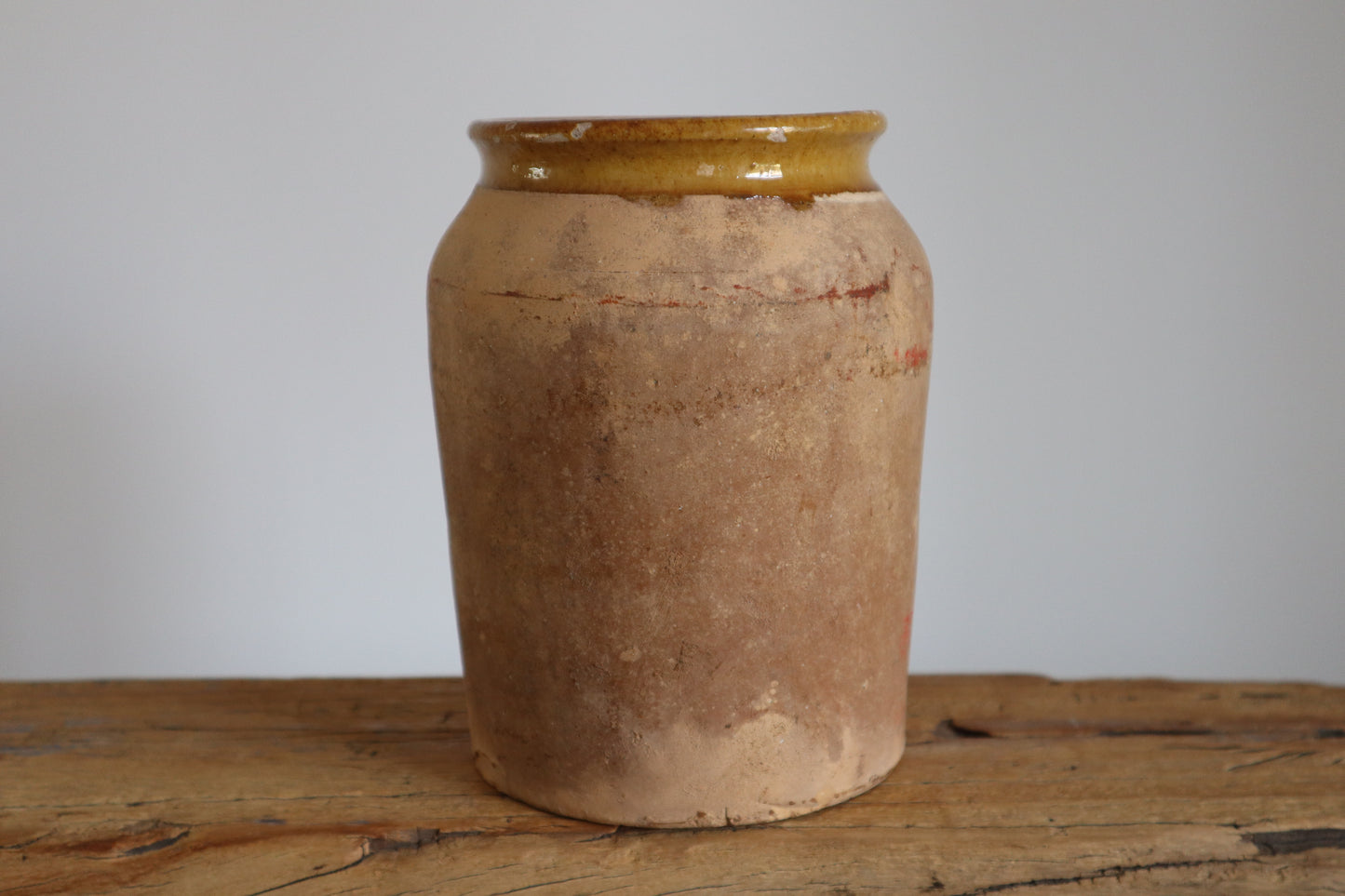 French yellow glazed pot