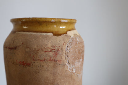 French yellow glazed pot