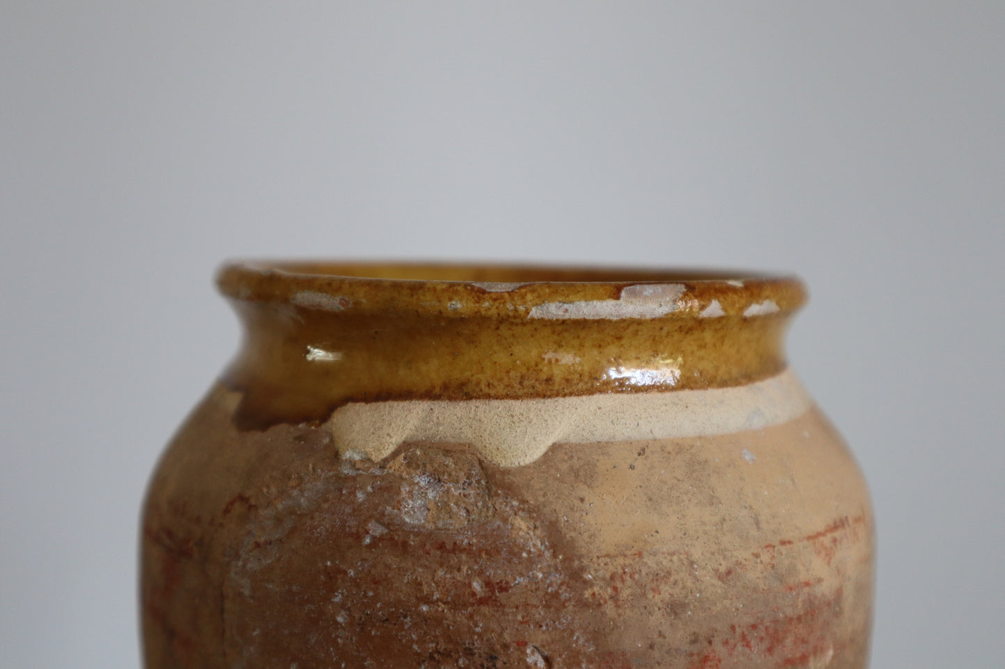 French yellow glazed pot