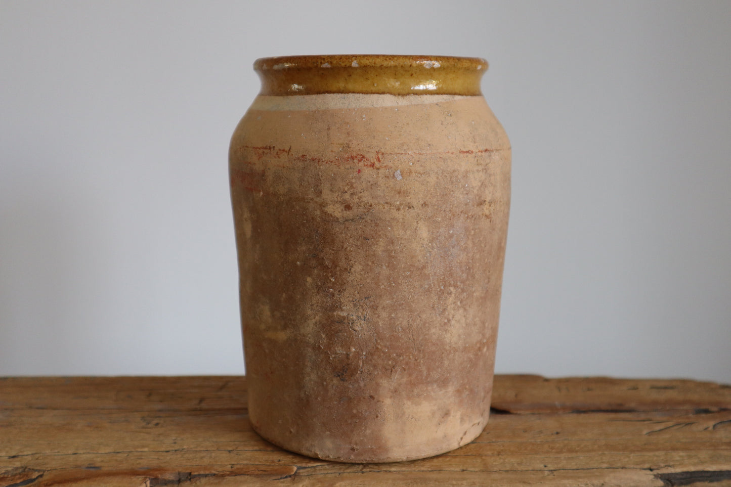 French yellow glazed pot