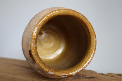 French yellow glazed pot