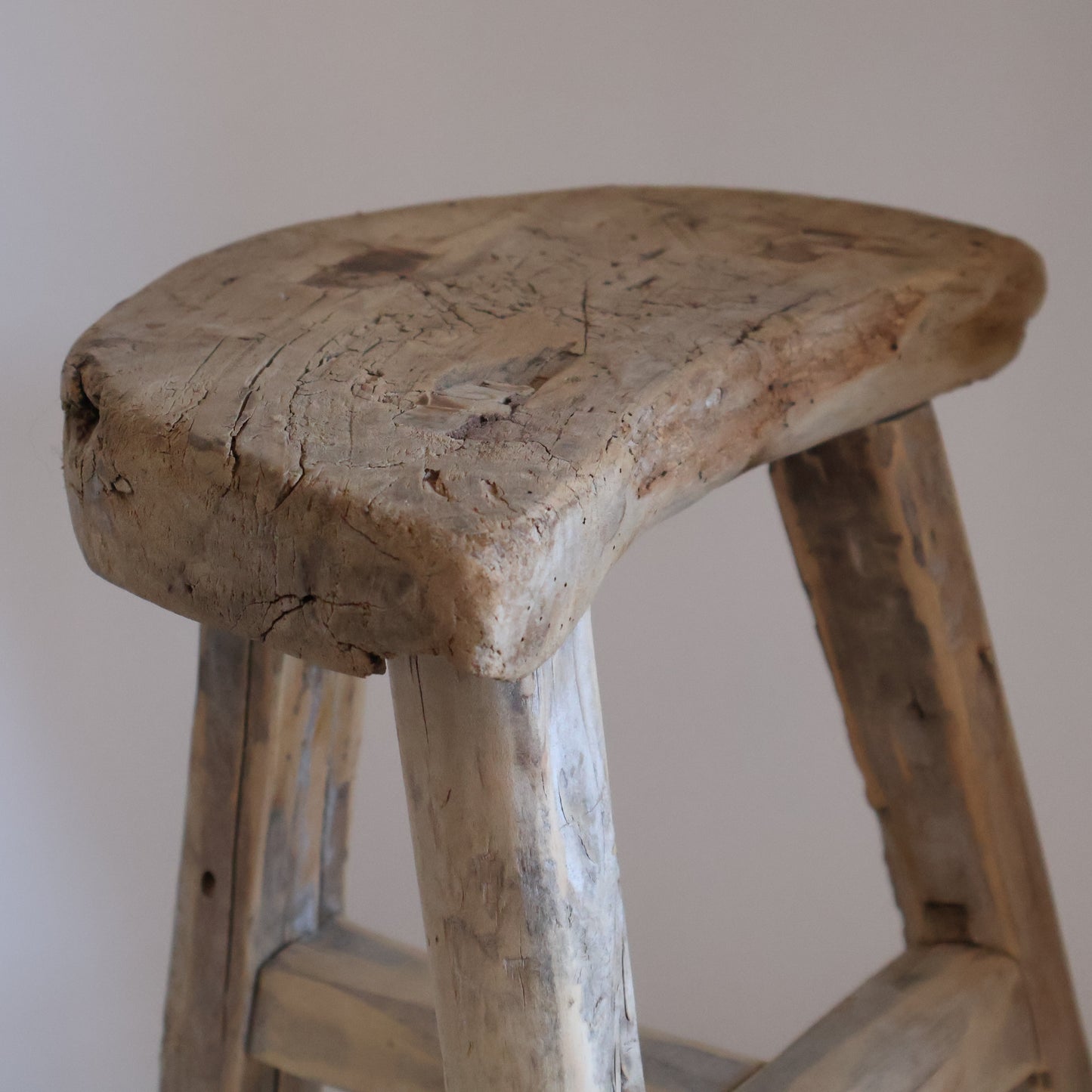 Tall elm stool - Wilfred