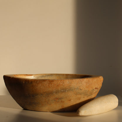 Indian marble pestle and mortar