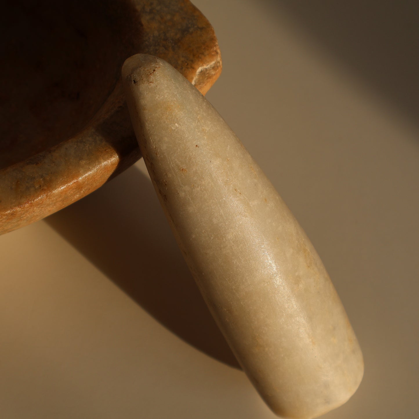 Indian marble pestle and mortar