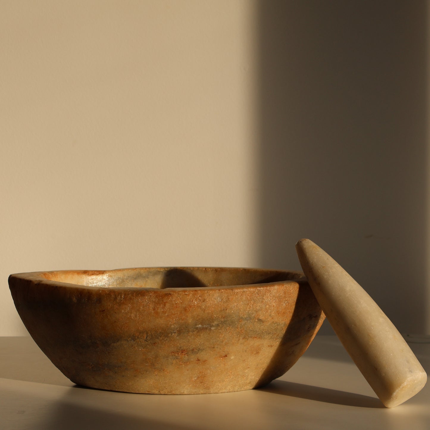 Indian marble pestle and mortar