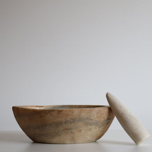 Indian marble pestle and mortar