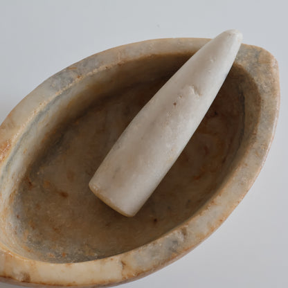 Indian marble pestle and mortar