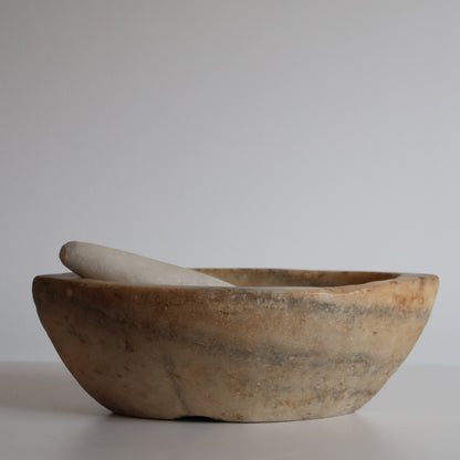 Indian marble pestle and mortar