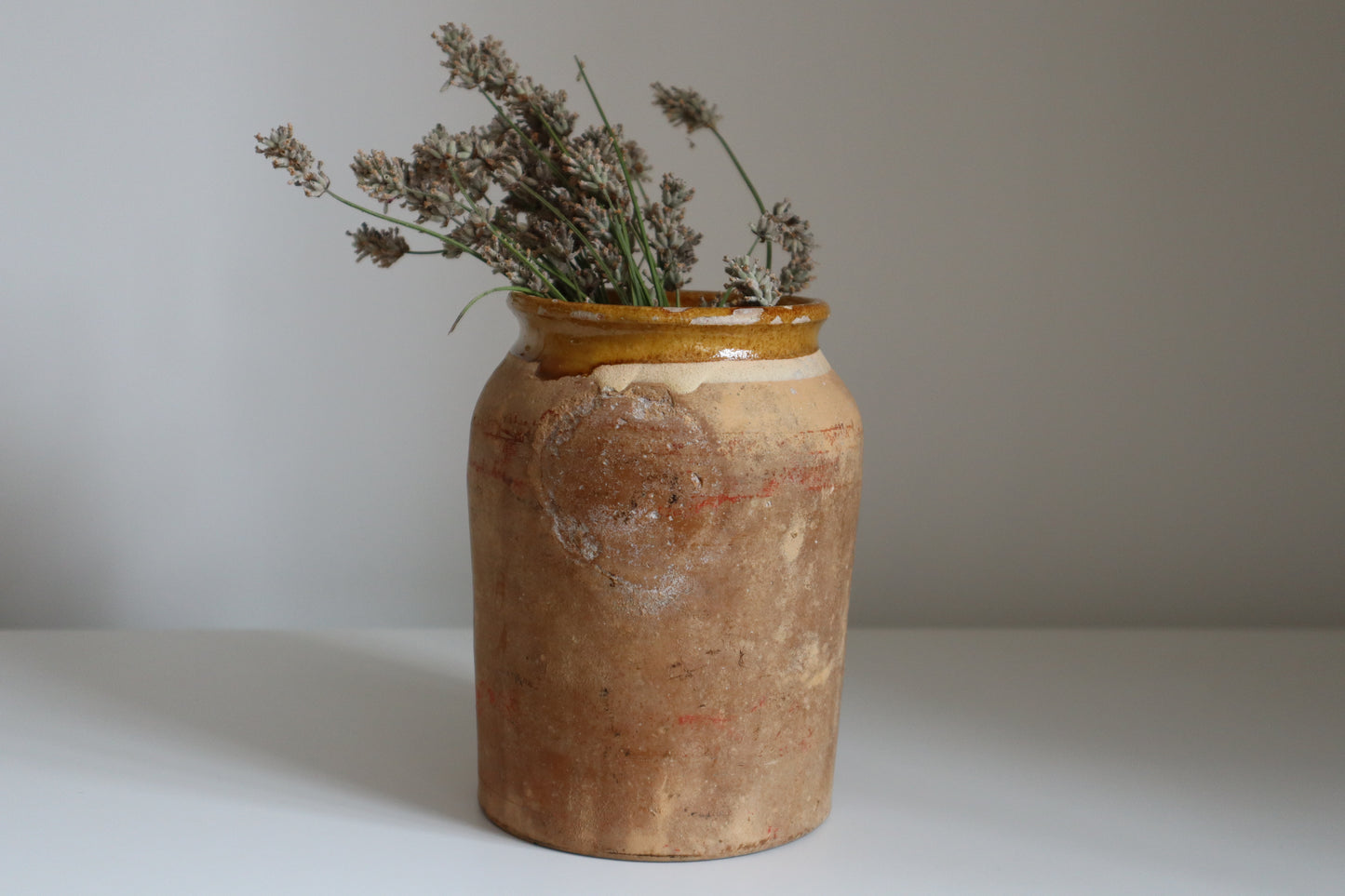 French yellow glazed pot