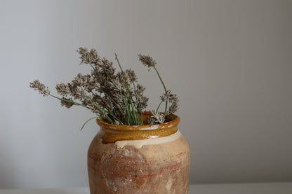 French yellow glazed pot