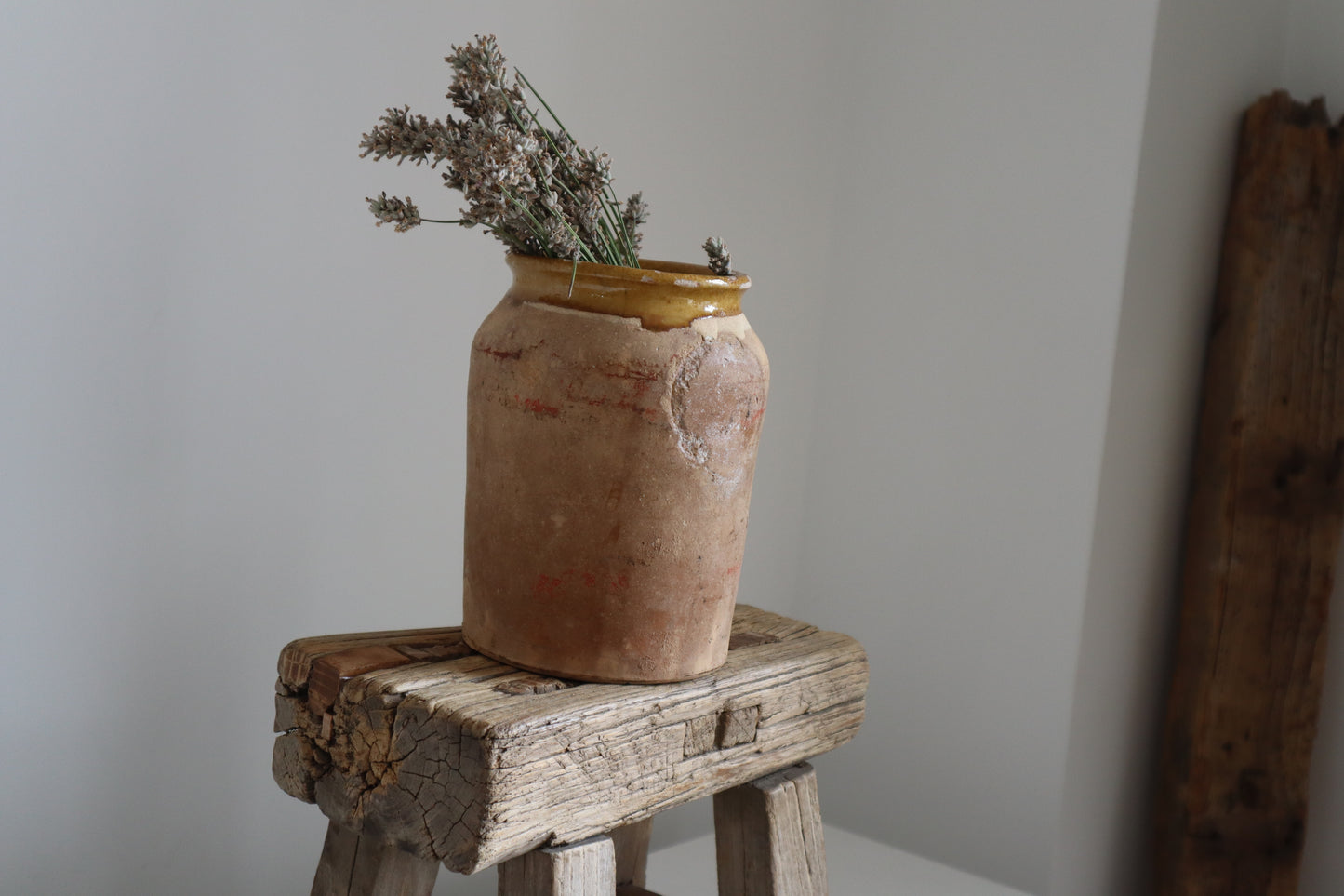 French yellow glazed pot