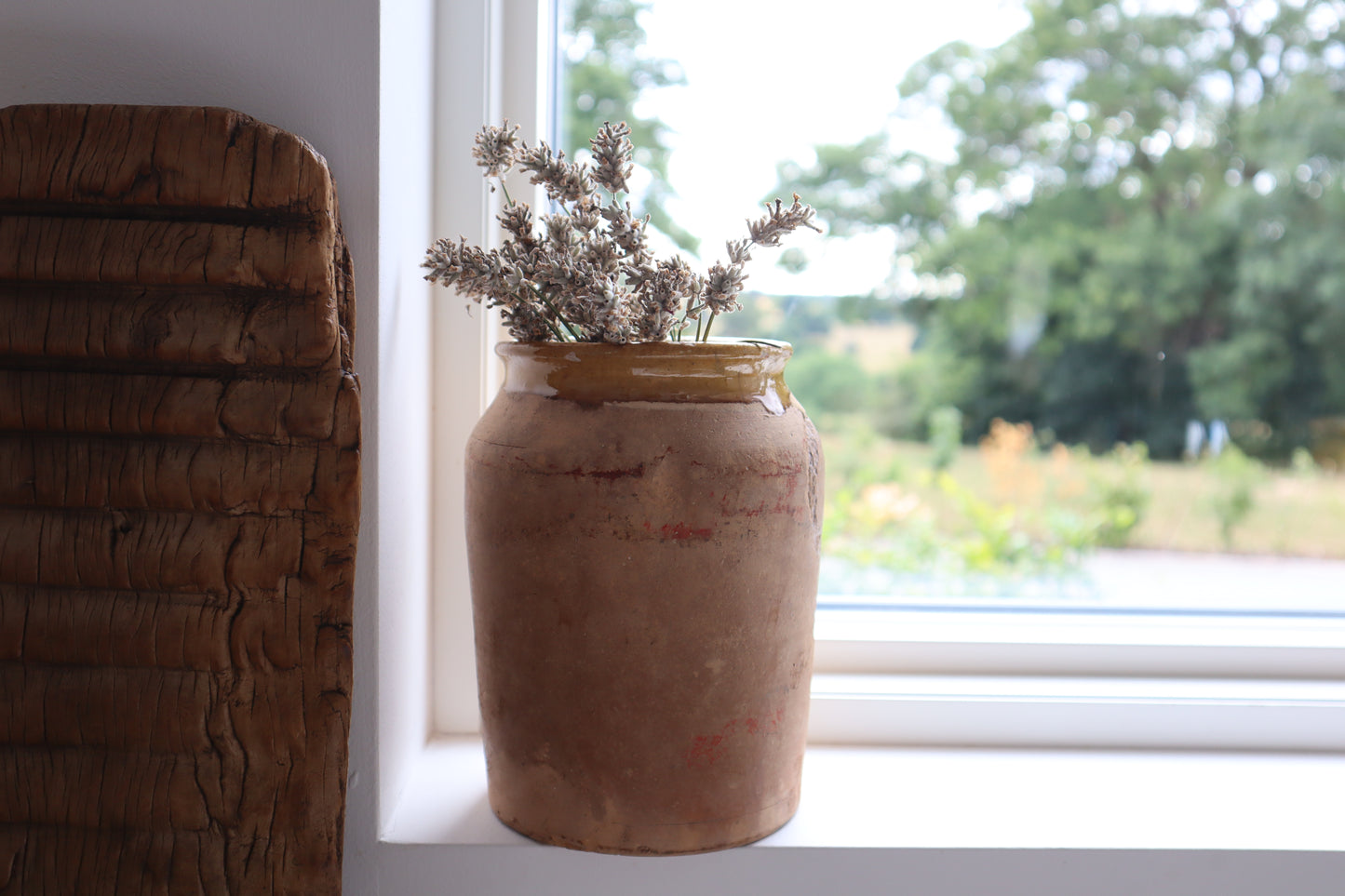 French yellow glazed pot