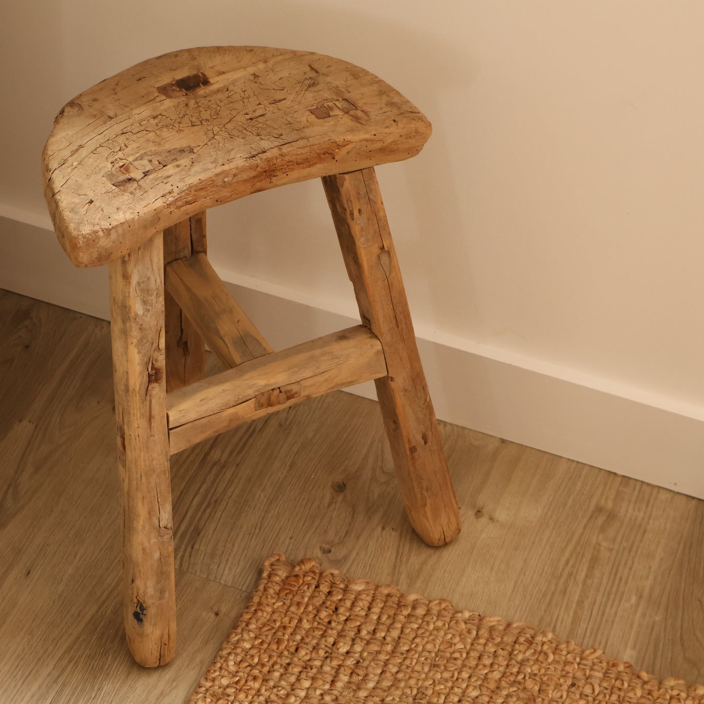 Tall elm stool - Wilfred