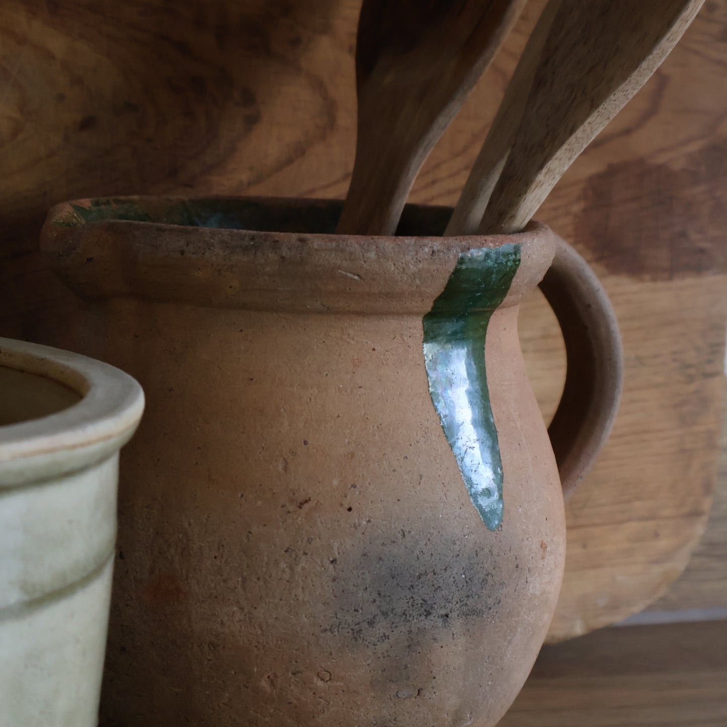 Green glazed pitcher