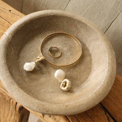 Aged marble bowl - Olin