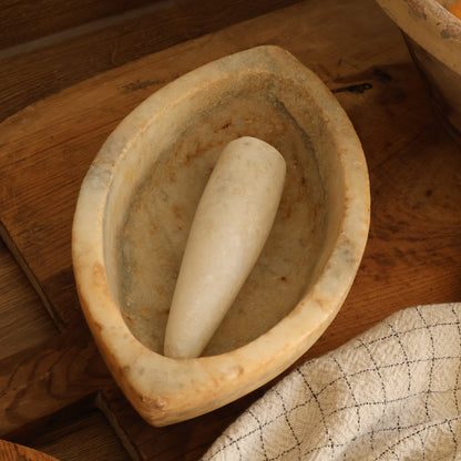 Indian marble pestle and mortar