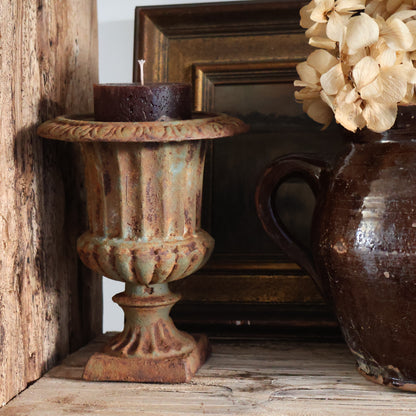 Small cast iron urn