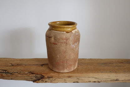 French yellow glazed pot
