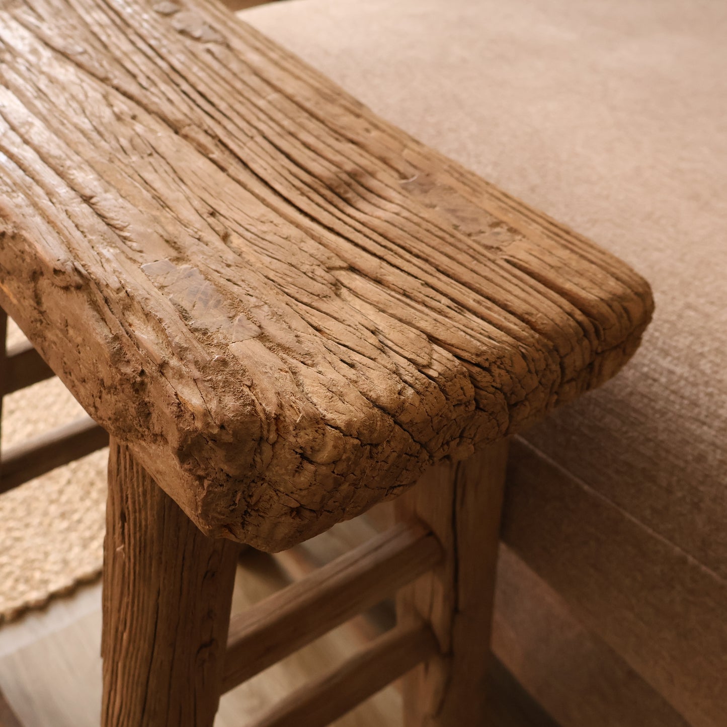 Tall elm stool - Hugh