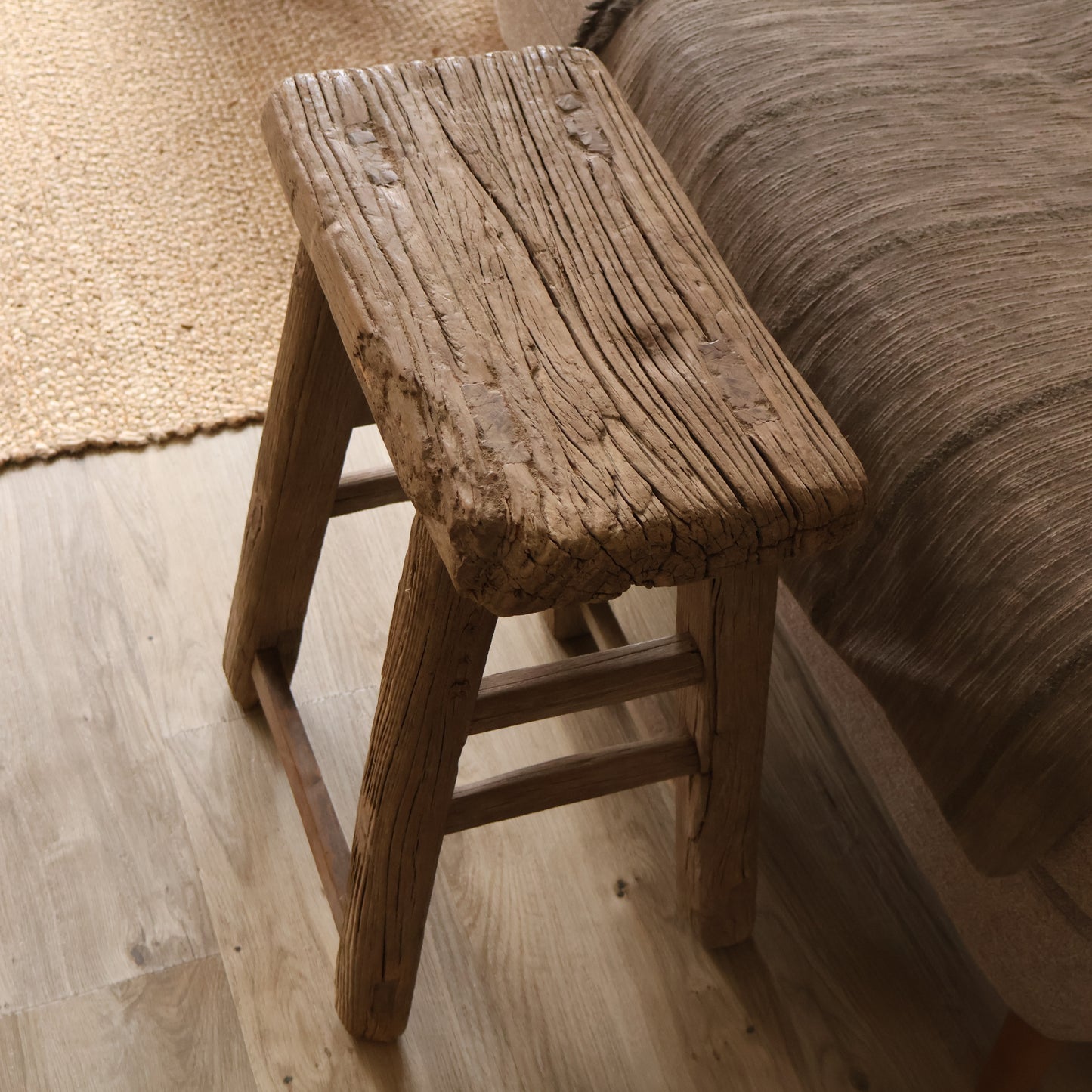 Tall elm stool - Hugh